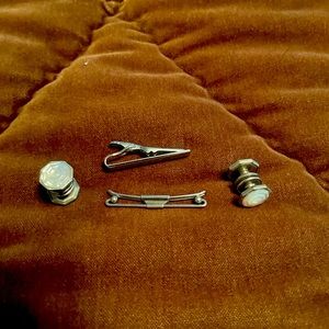 Cuff Links(Mother of Pearl) -tie clip -tie bar